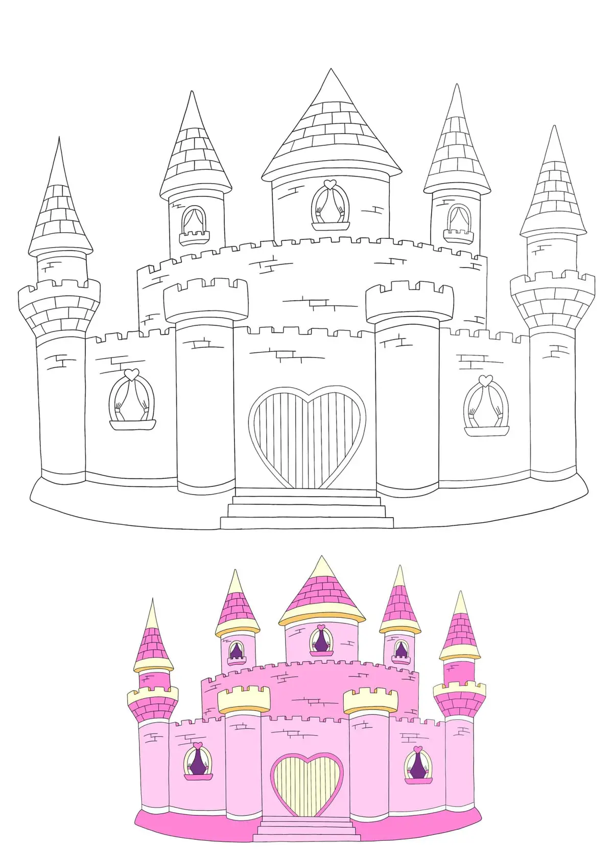Coloriage Princesse Castle - Princesse à imprimer