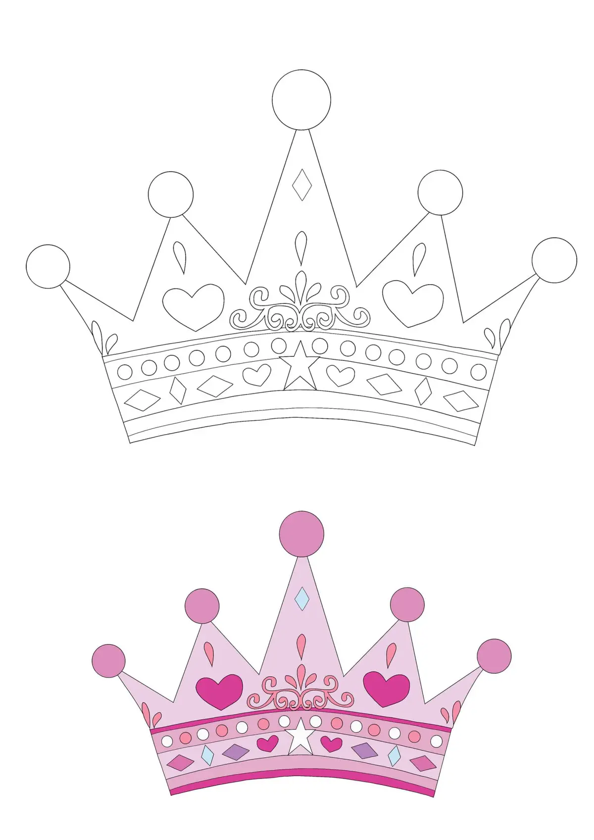 Coloriage Princesse Crown - Princesse à imprimer
