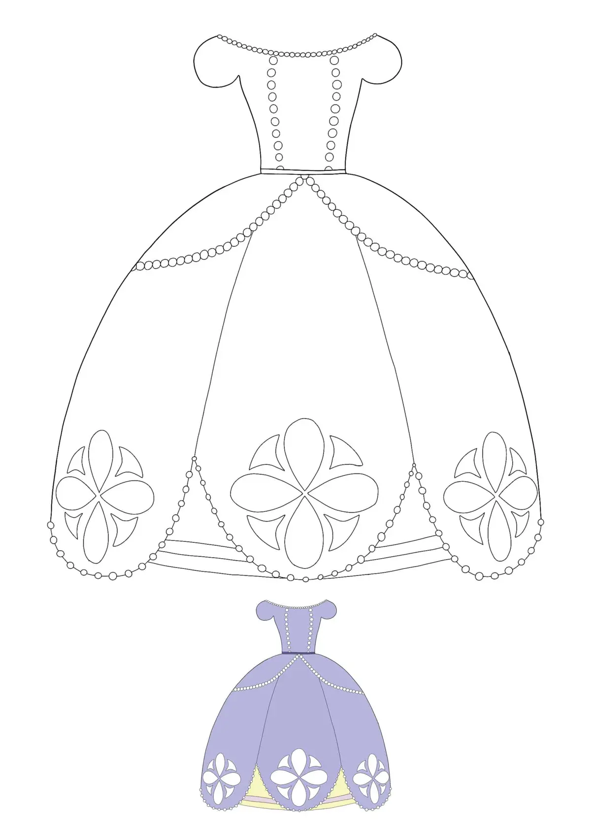 Coloriage Princesse Dress - Princesse à imprimer