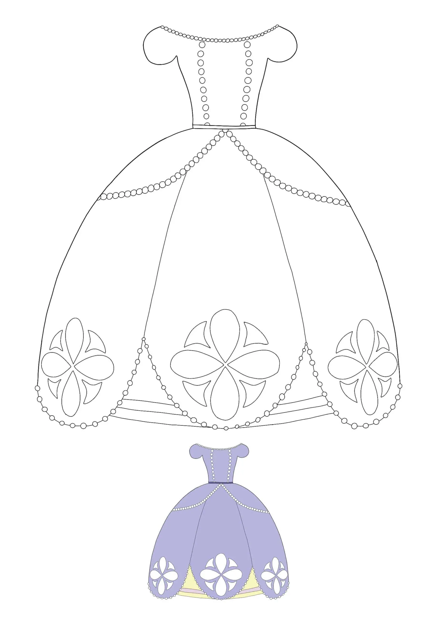 Coloriage Princesse Dress - Princesse à imprimer