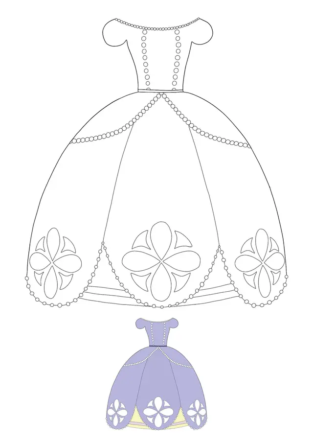 Coloriage Princesse Dress - Princesse à imprimer