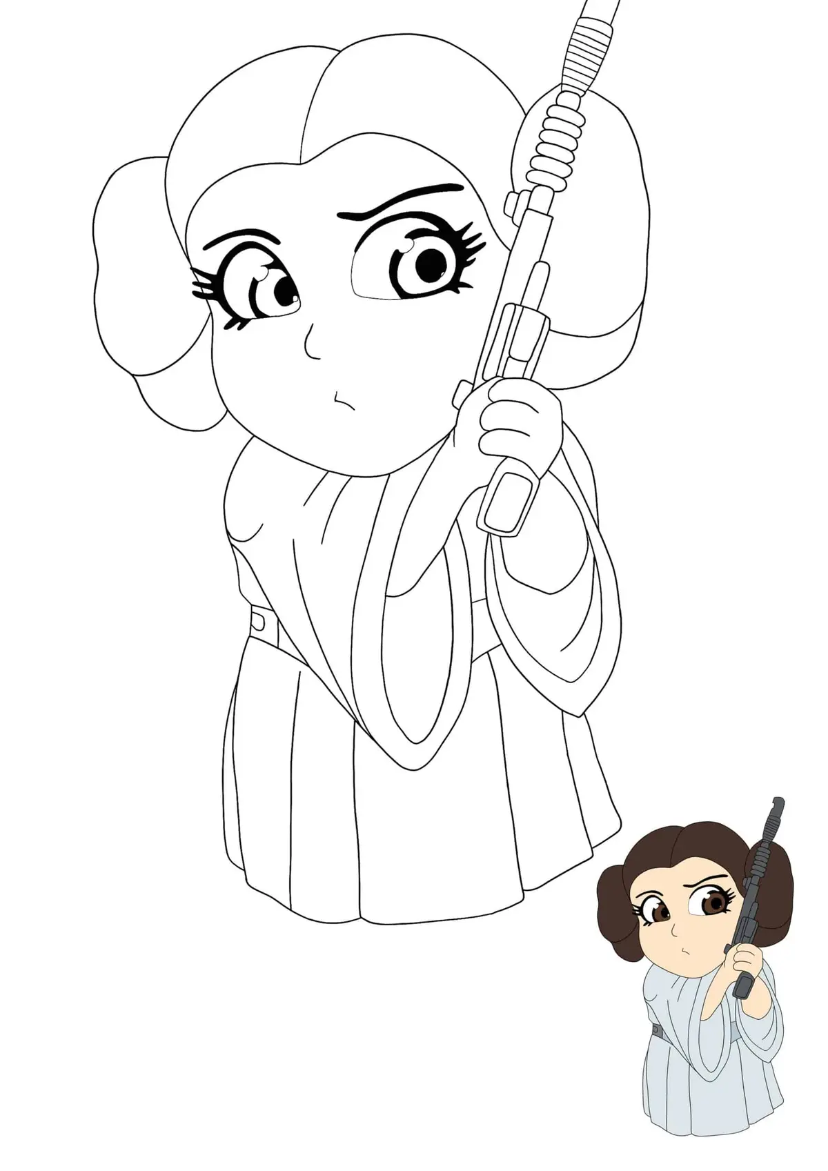 Coloriage Princesse Leah - Princesse à imprimer