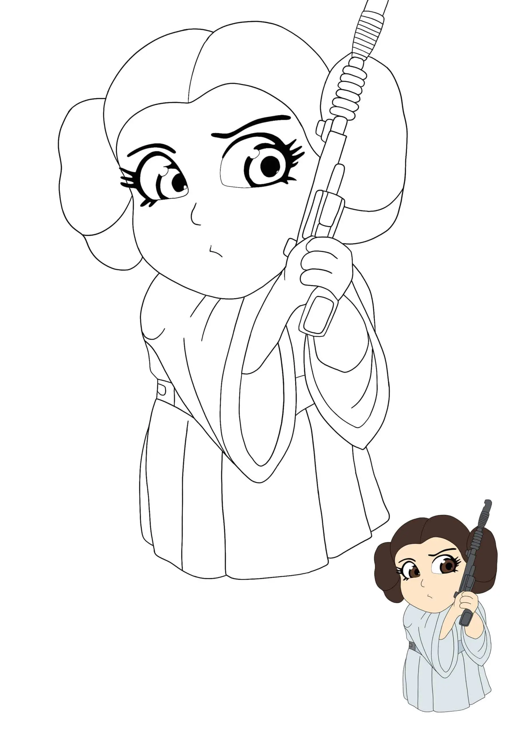 Coloriage Princesse Leah - Princesse à imprimer