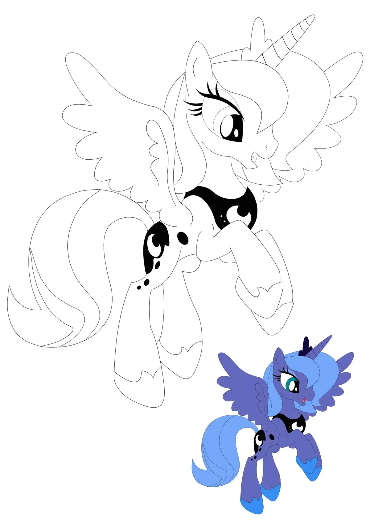 Coloriage Princesse Luna - Princesse à imprimer