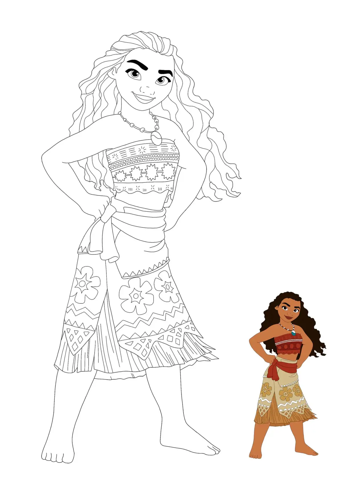 Coloriage Princesse Moana - Princesse à imprimer