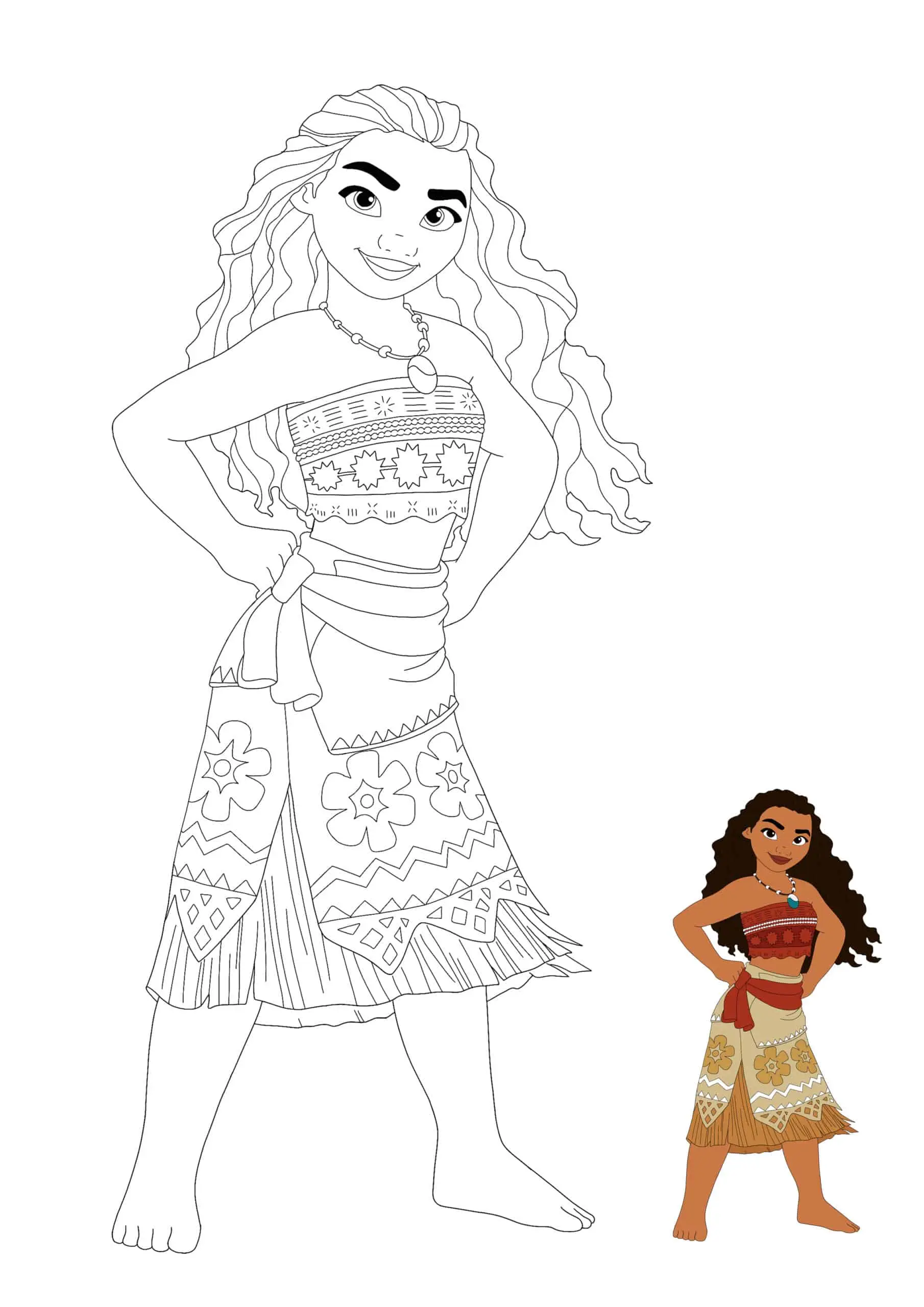 Coloriage Princesse Moana - Princesse à imprimer