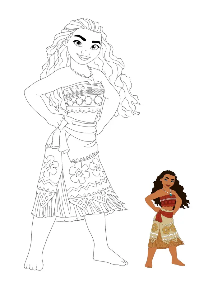 Coloriage Princesse Moana - Princesse à imprimer