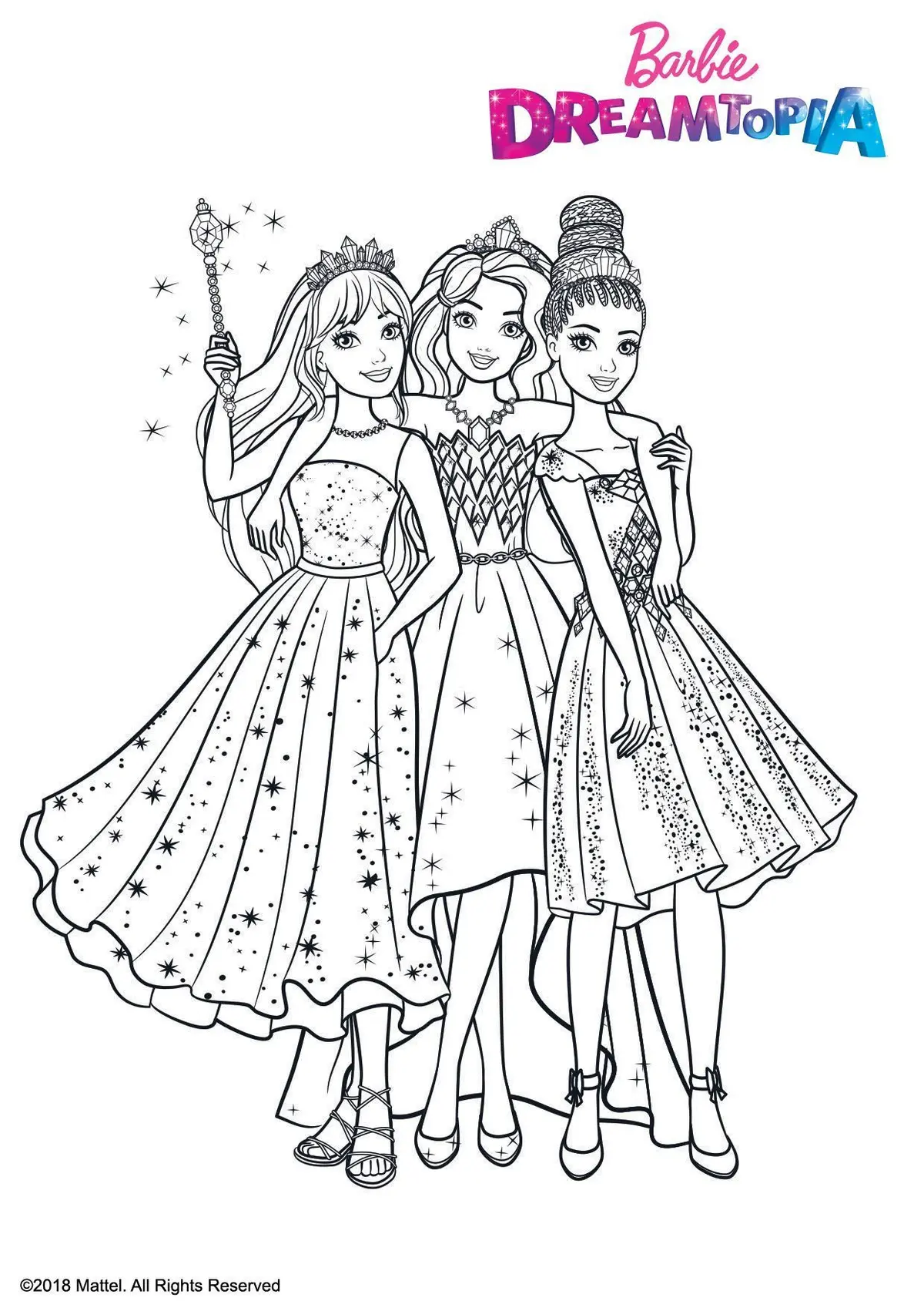 Barbie Princess in the Glitter Kingdom coloring page to print