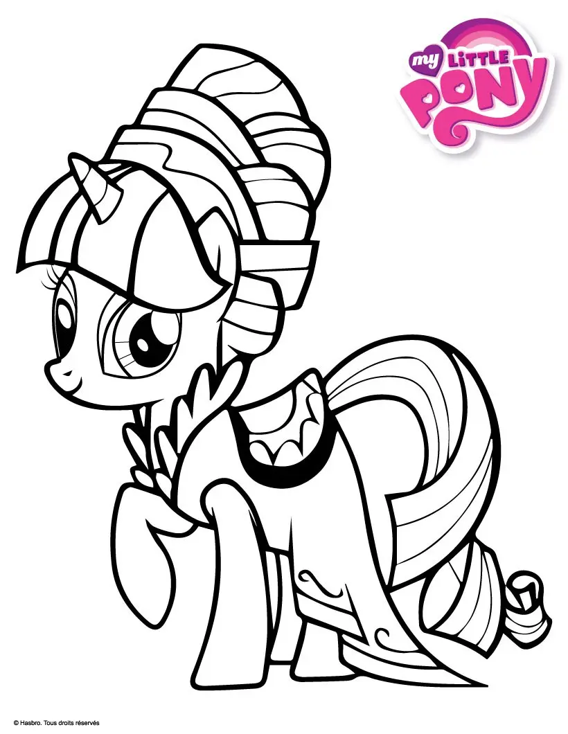 Coloriage Princesse Raretée habillée Mon Petit Poney - My little pony à imprimer