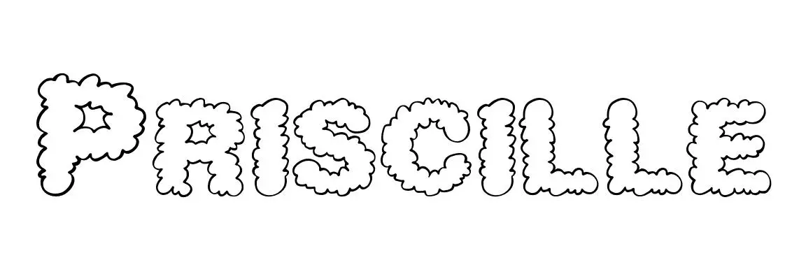 Coloriage Priscille - Prénom à imprimer