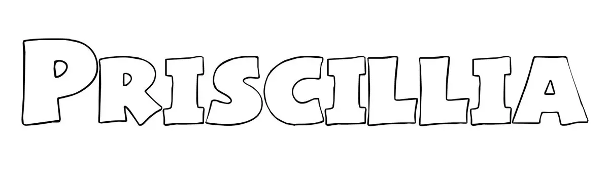 Coloriage Priscillia - Prénom à imprimer