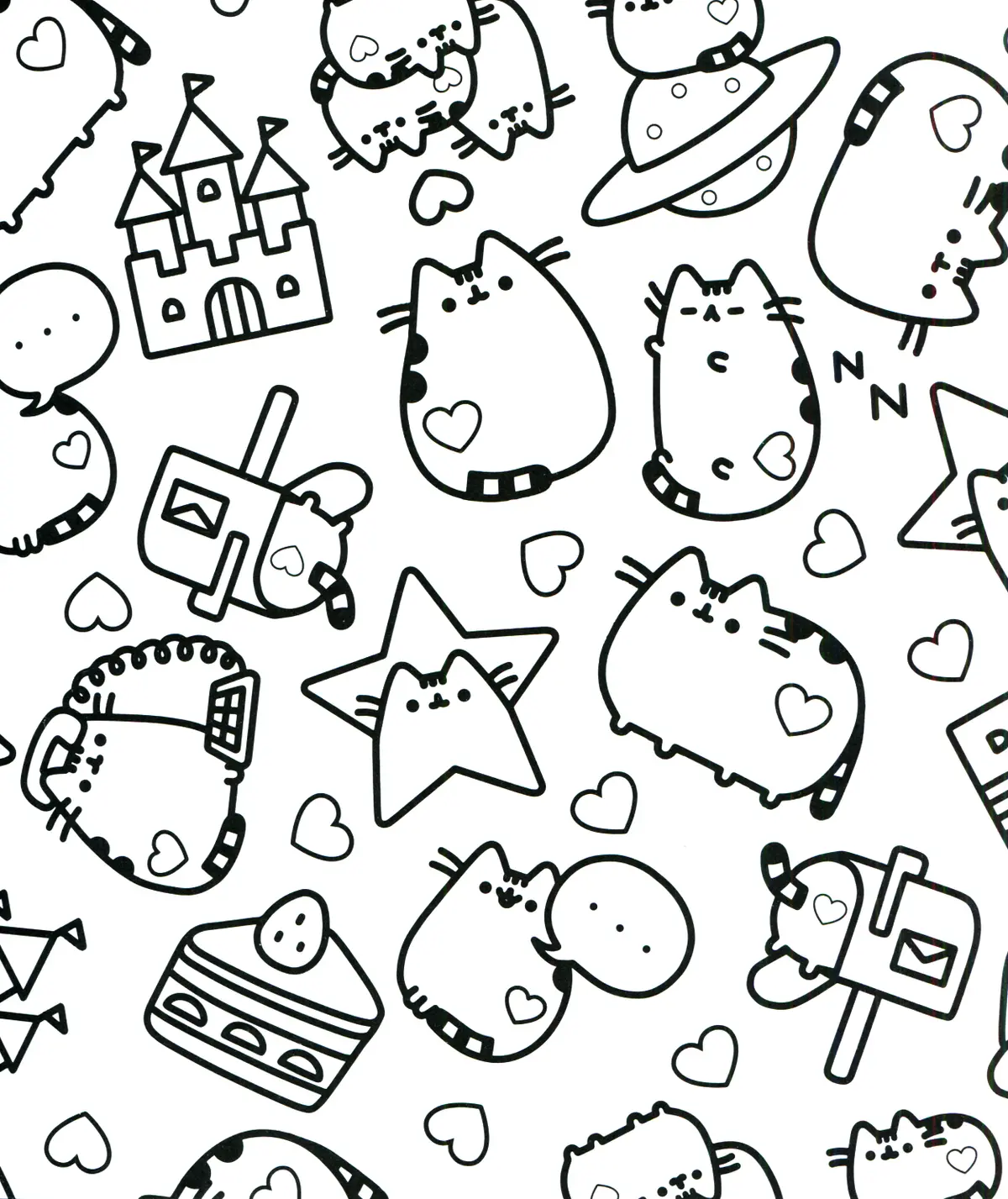 Ausmalbild Pusheen Erwachsene Sterne Ausmalbilder zum Ausdrucken