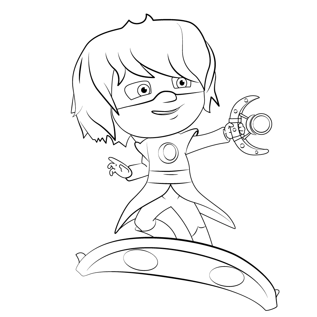 Coloriage Pyjamasques Luna Girl On Moon Shaped Device - Pyjamasques à imprimer