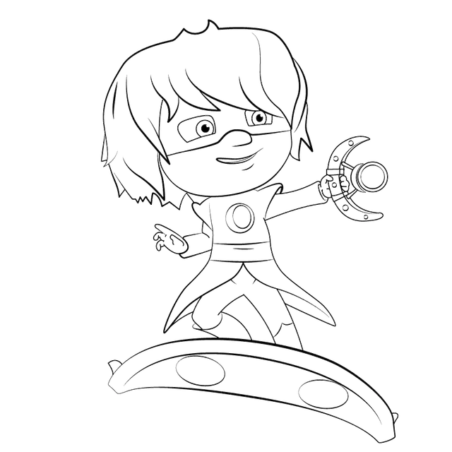 Coloriage Pyjamasques Luna Girl On Moon Shaped Device - Pyjamasques à imprimer