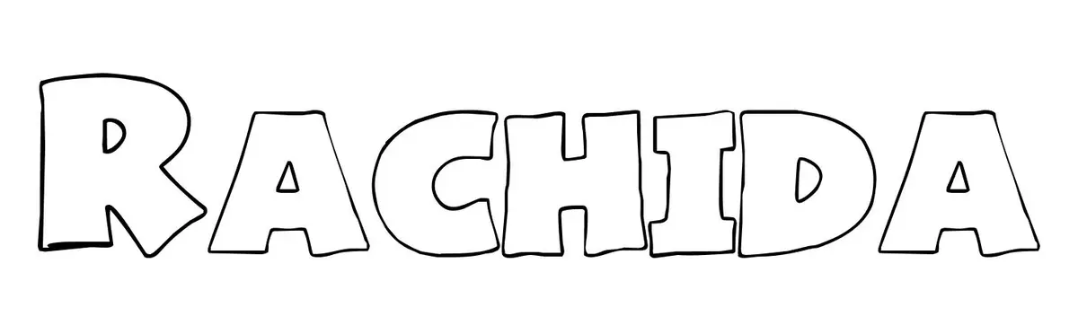 Coloriage Rachida - Prénom à imprimer