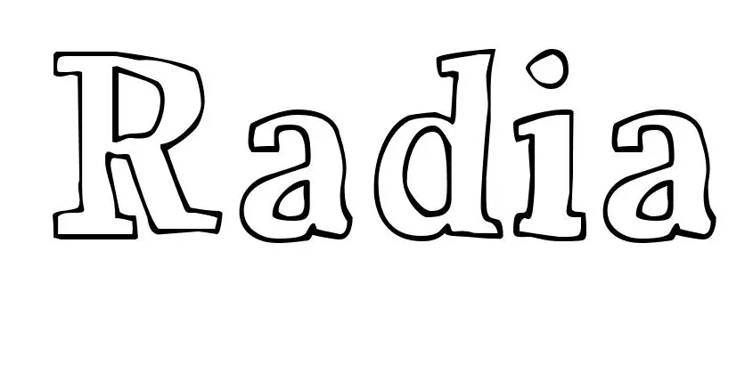 Coloriage Radia - Prénom à imprimer