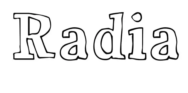Coloriage Radia - Prénom à imprimer