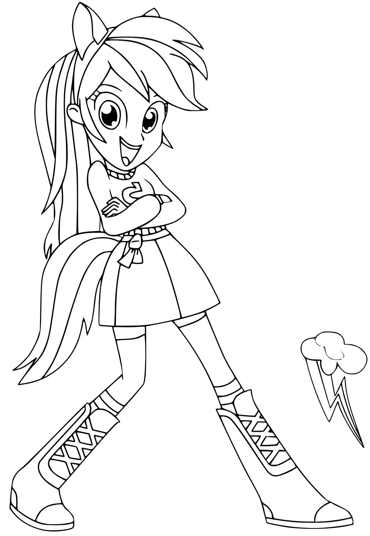 Rainbow Dash Equestria Girls coloring page to print