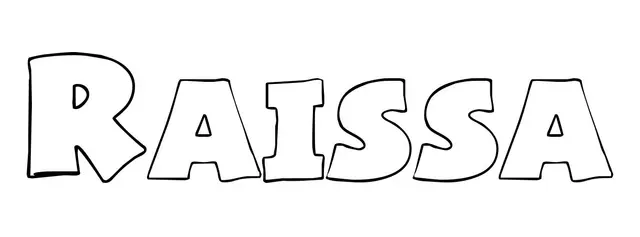 Coloriage Raissa - Prénom à imprimer
