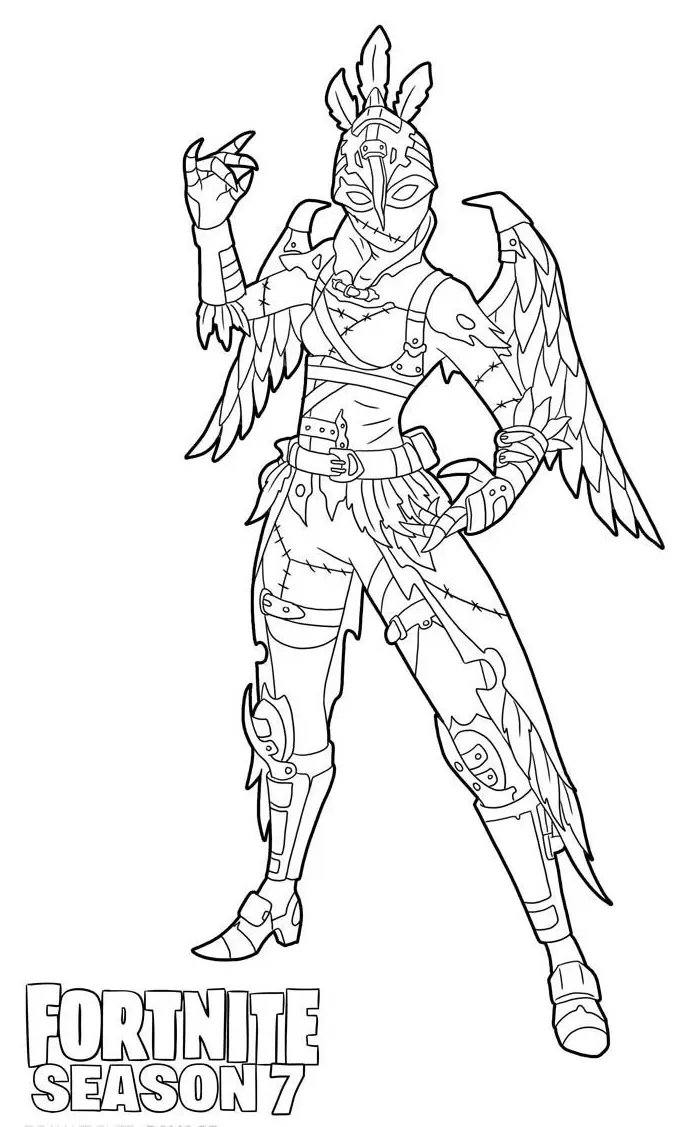 Coloriage Ravage skin Fortnite guerrier destructeur - Fortnite à imprimer