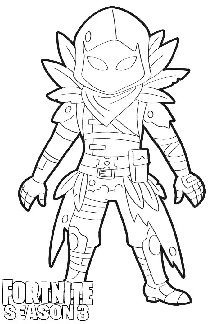 Raven Winged Black Warrior from Fortnite coloring page to print