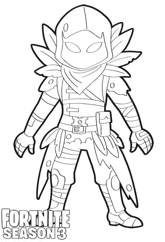 Coloriage Raven guerrier noir de Fortnite ailé - Fortnite à imprimer