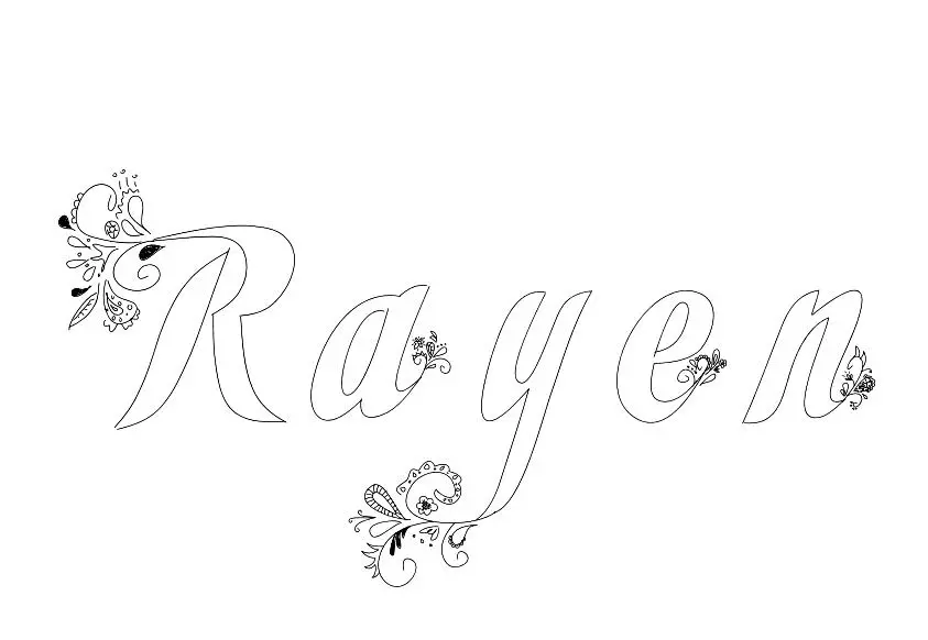 Coloriage Rayen - Prénom à imprimer