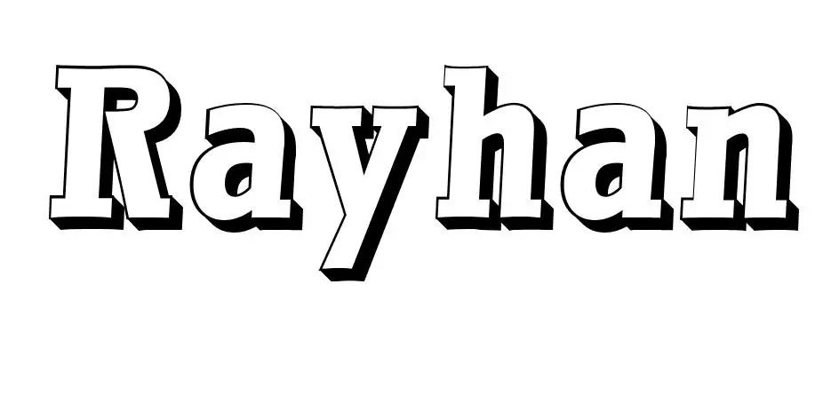 Coloriage Rayhan - Prénom à imprimer