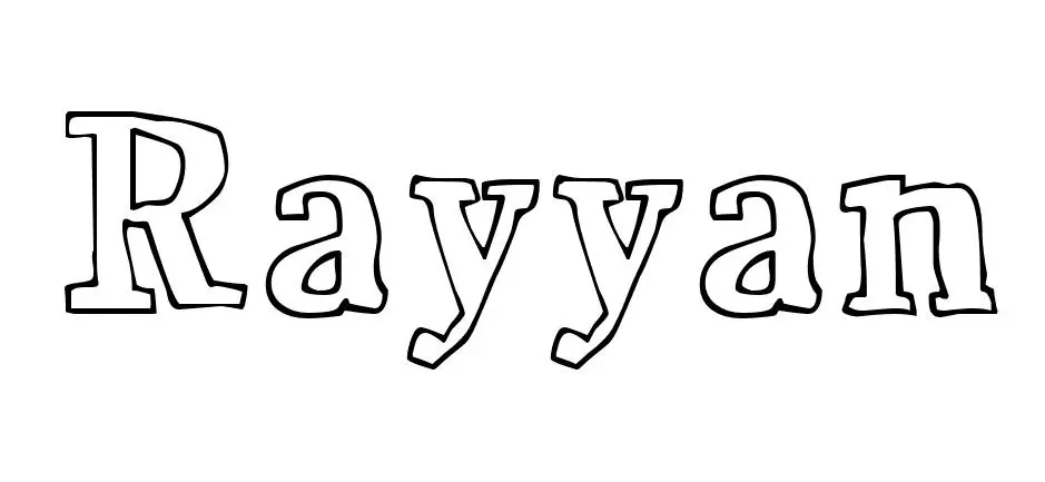 Coloriage Rayyan - Prénom à imprimer
