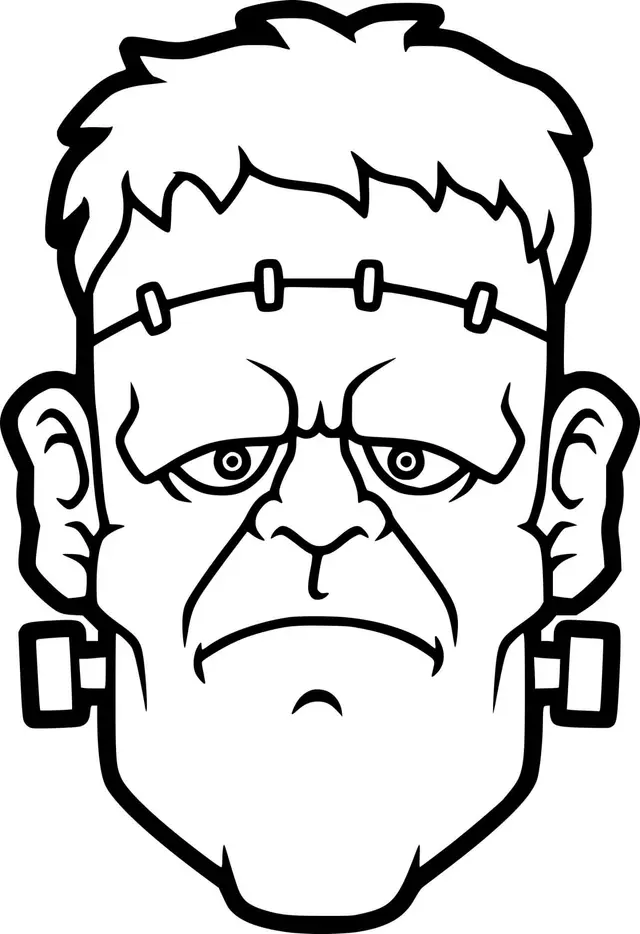 Coloriage Realistic Frankenstein Head - Frankenstein à imprimer