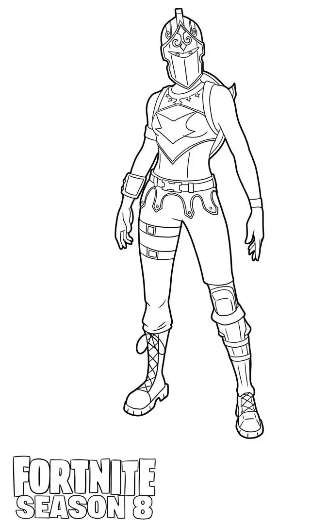 Red Knight Fortnite Season 8 coloring page to print