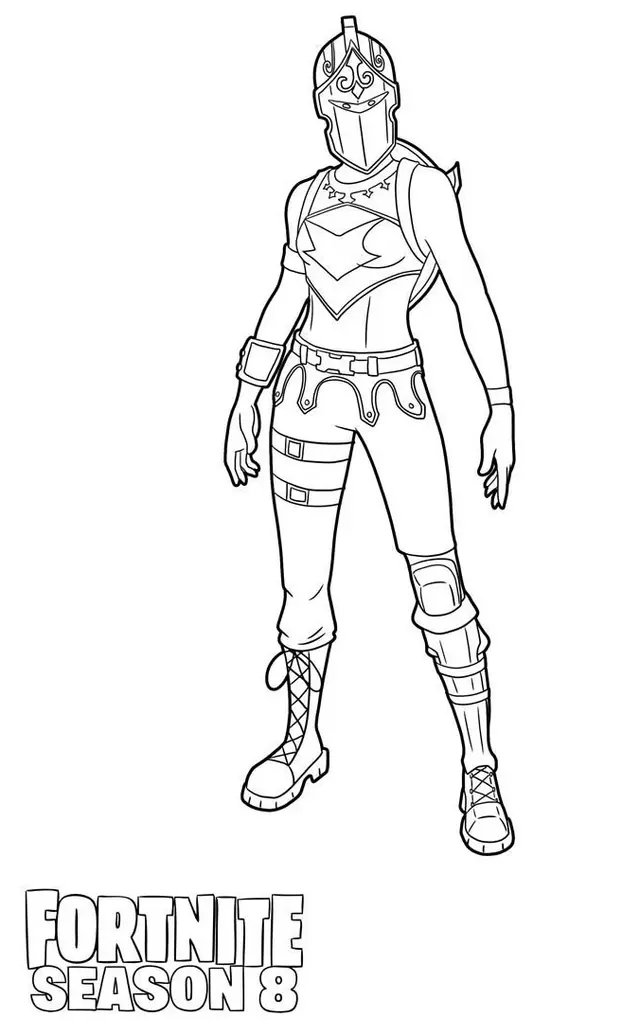 Coloriage Chevalière rouge Fortnite Saison 8 - Fortnite à imprimer