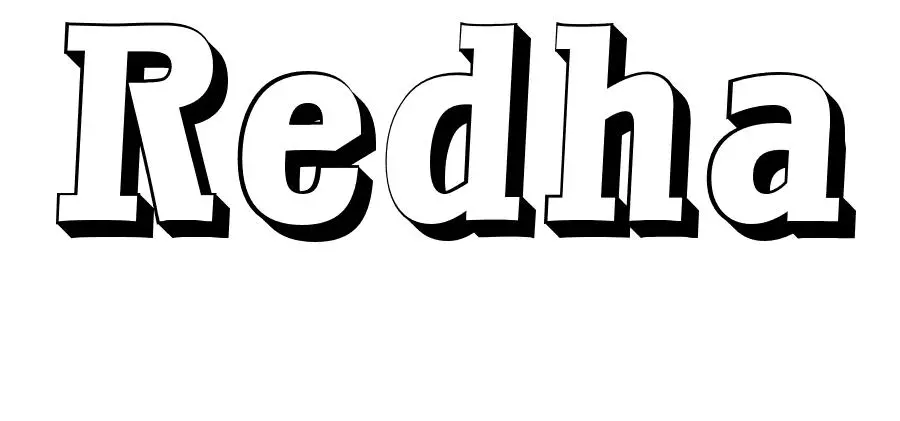 Coloriage Redha - Prénom à imprimer