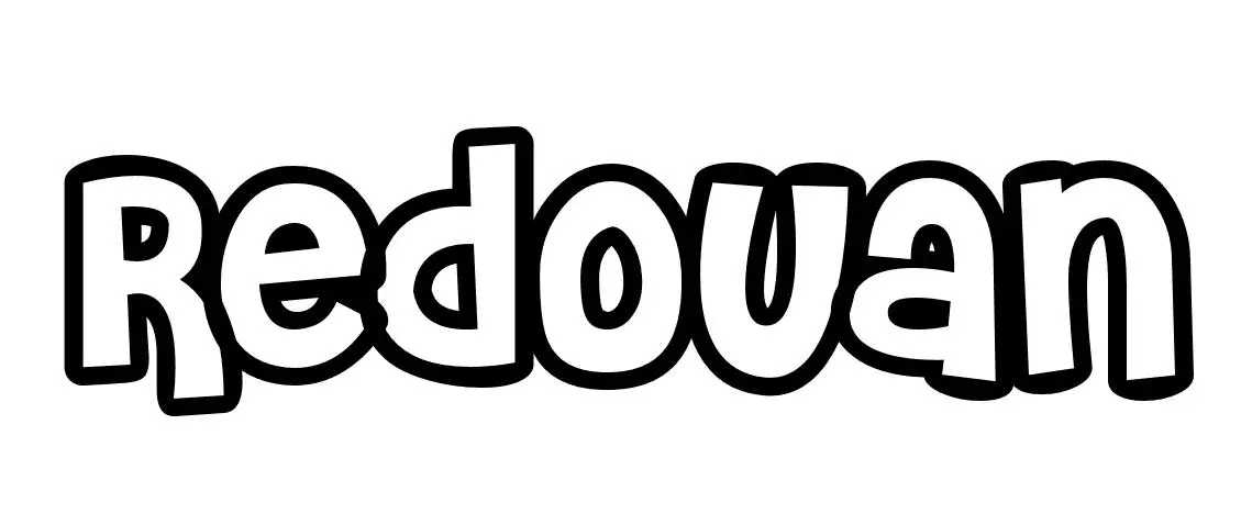 Coloriage Redouan - Prénom à imprimer
