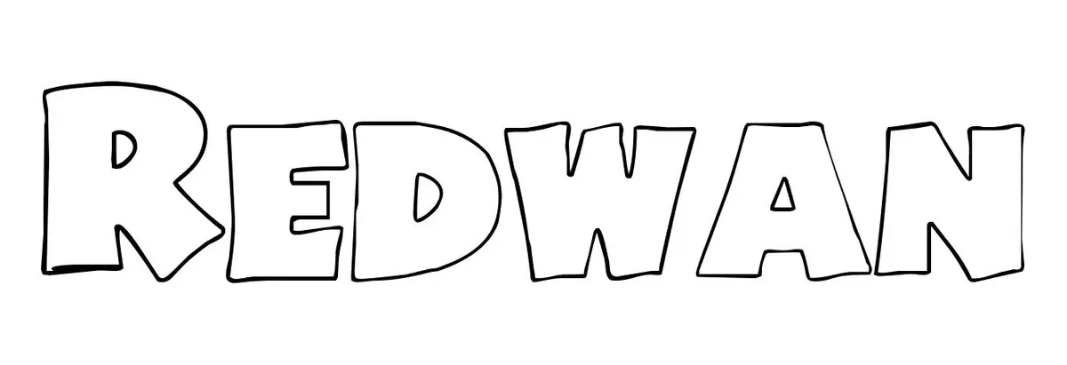 Coloriage Redwan - Prénom à imprimer