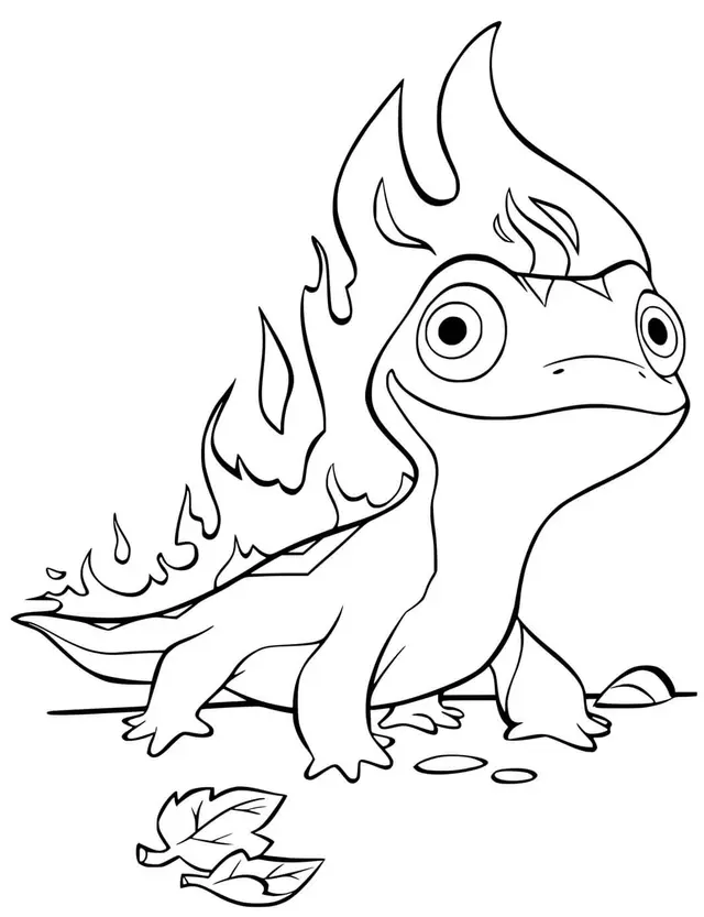 Coloriage Reine Des Neiges 2 Fire Salameter Bruni - La Reine des neiges 2 à imprimer