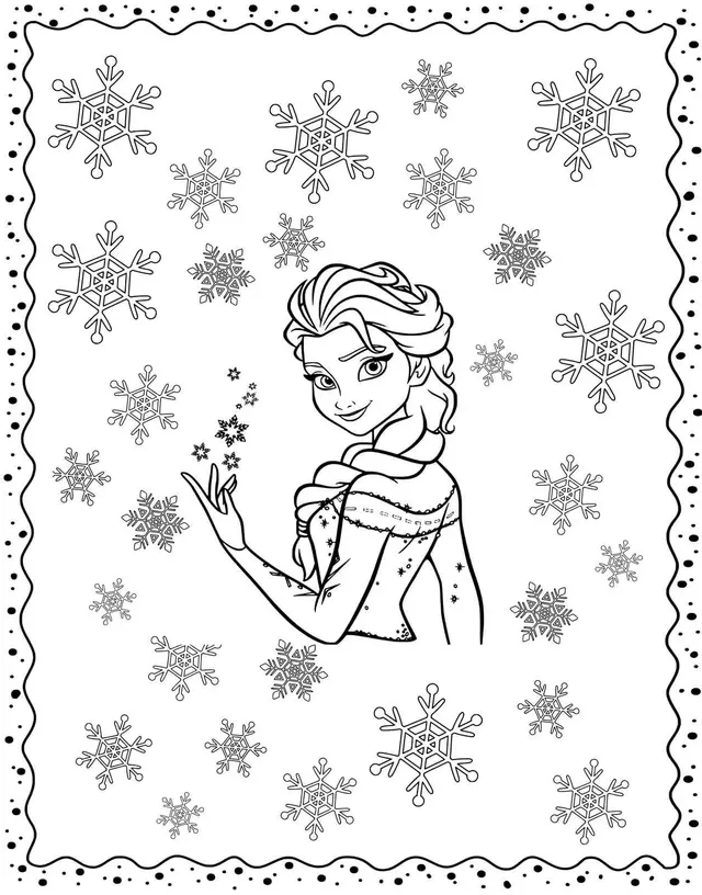Coloriage Reine Des Neiges 2 Avec Snowflakes For Winter - La Reine des neiges 2 à imprimer