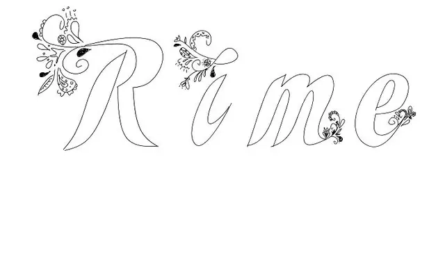 Coloriage Rime - Prénom à imprimer