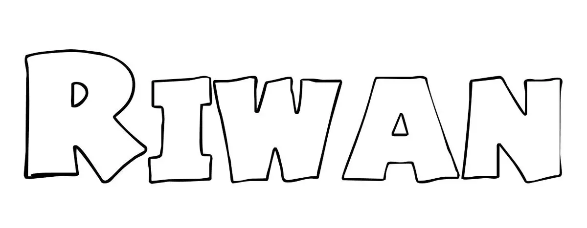 Coloriage Riwan - Prénom à imprimer