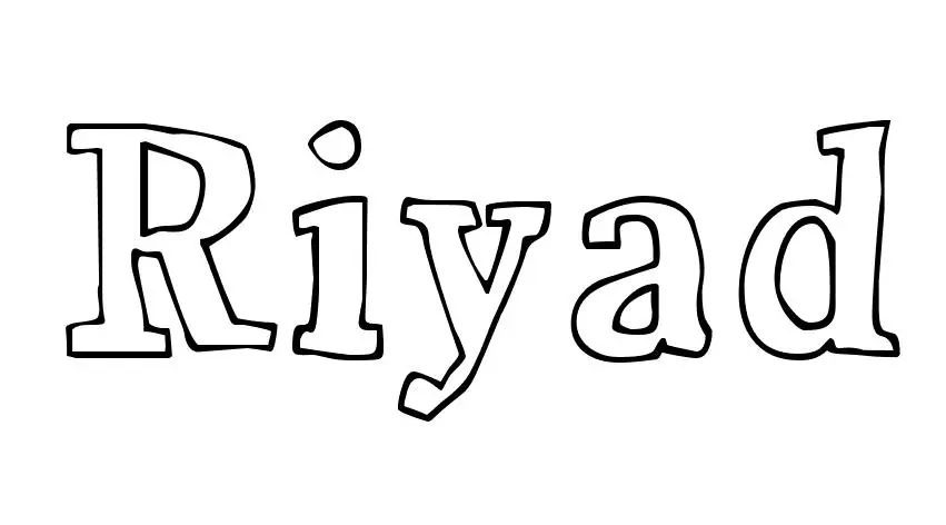 Coloriage Riyad - Prénom à imprimer