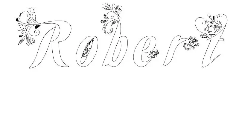 Coloriage Robert - Prénom à imprimer