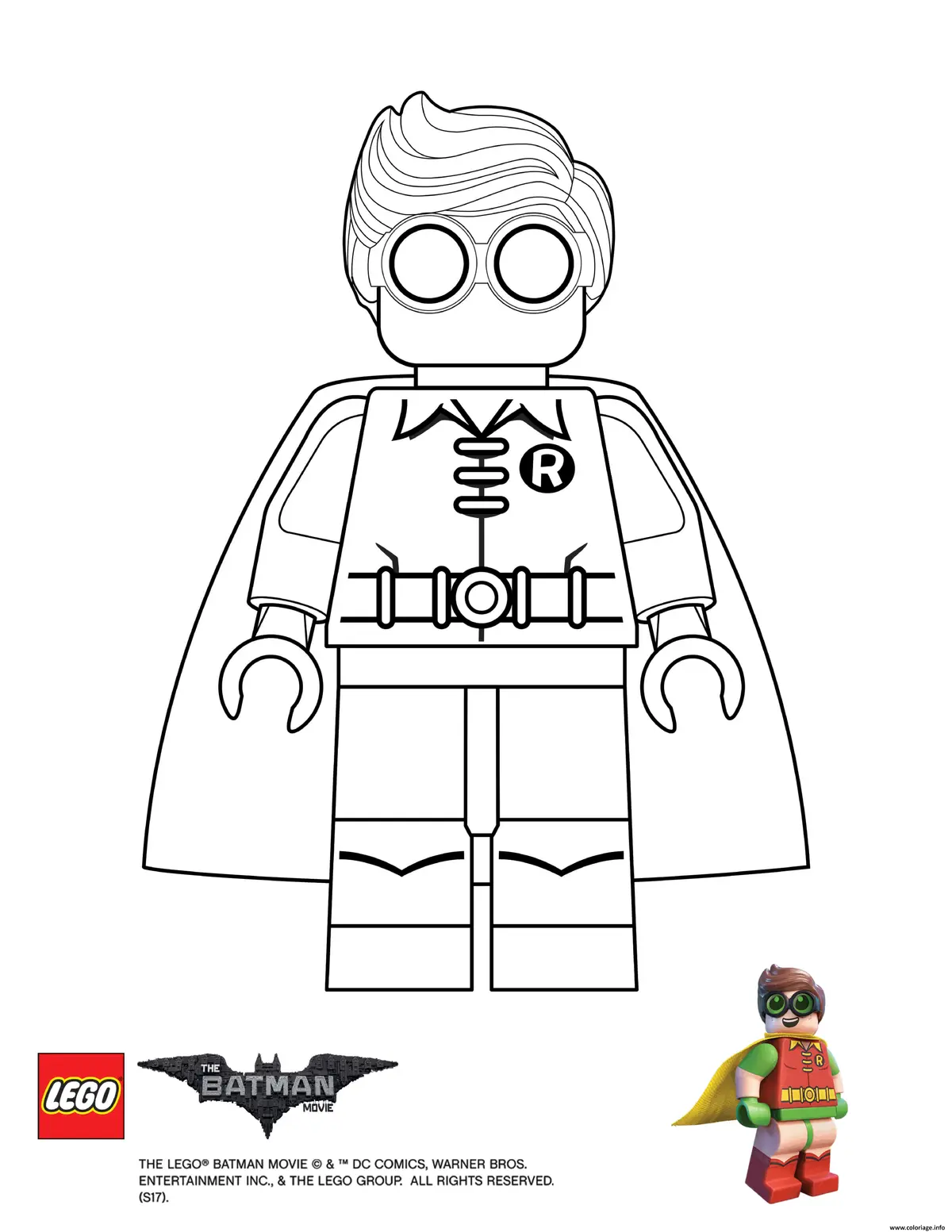 Ausmalbild Robin aus dem Lego Batman Film zum Ausdrucken
