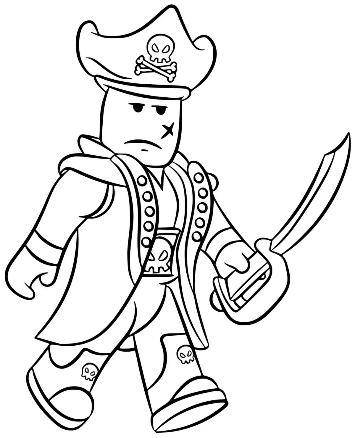 Coloriage Roblox Captain Rampage - Roblox à imprimer