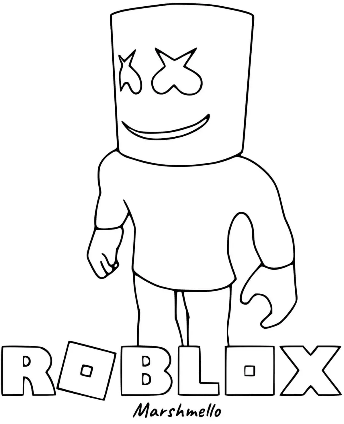 Coloriage Roblox Marshmello - Roblox à imprimer