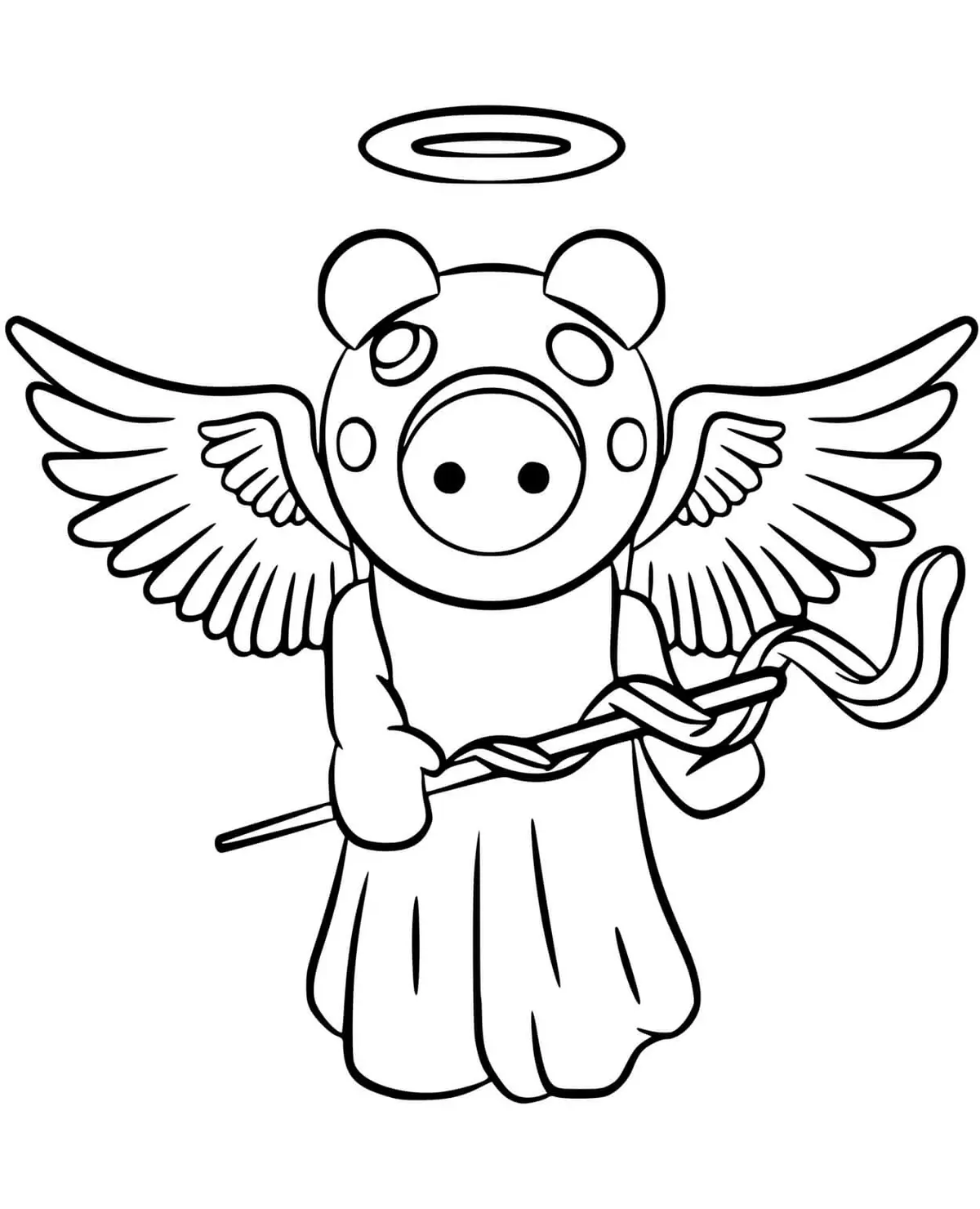 Coloriage Roblox Piggy Angel - Roblox à imprimer