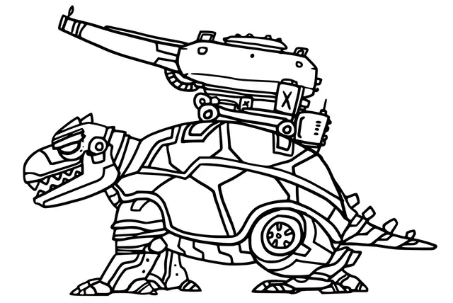 Coloriage Robot Dinosaure Kentrosaure - Robot à imprimer