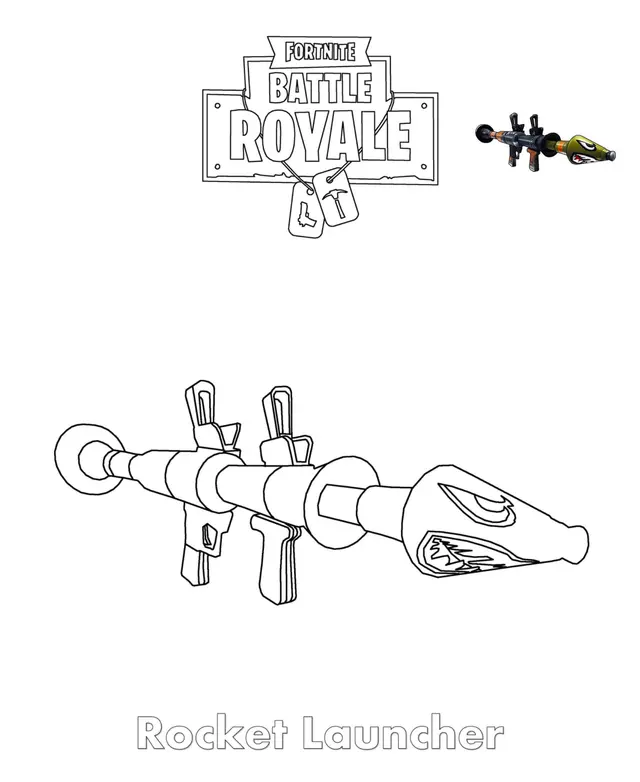 Coloriage Rocket Launcher Fortnite - Fortnite à imprimer