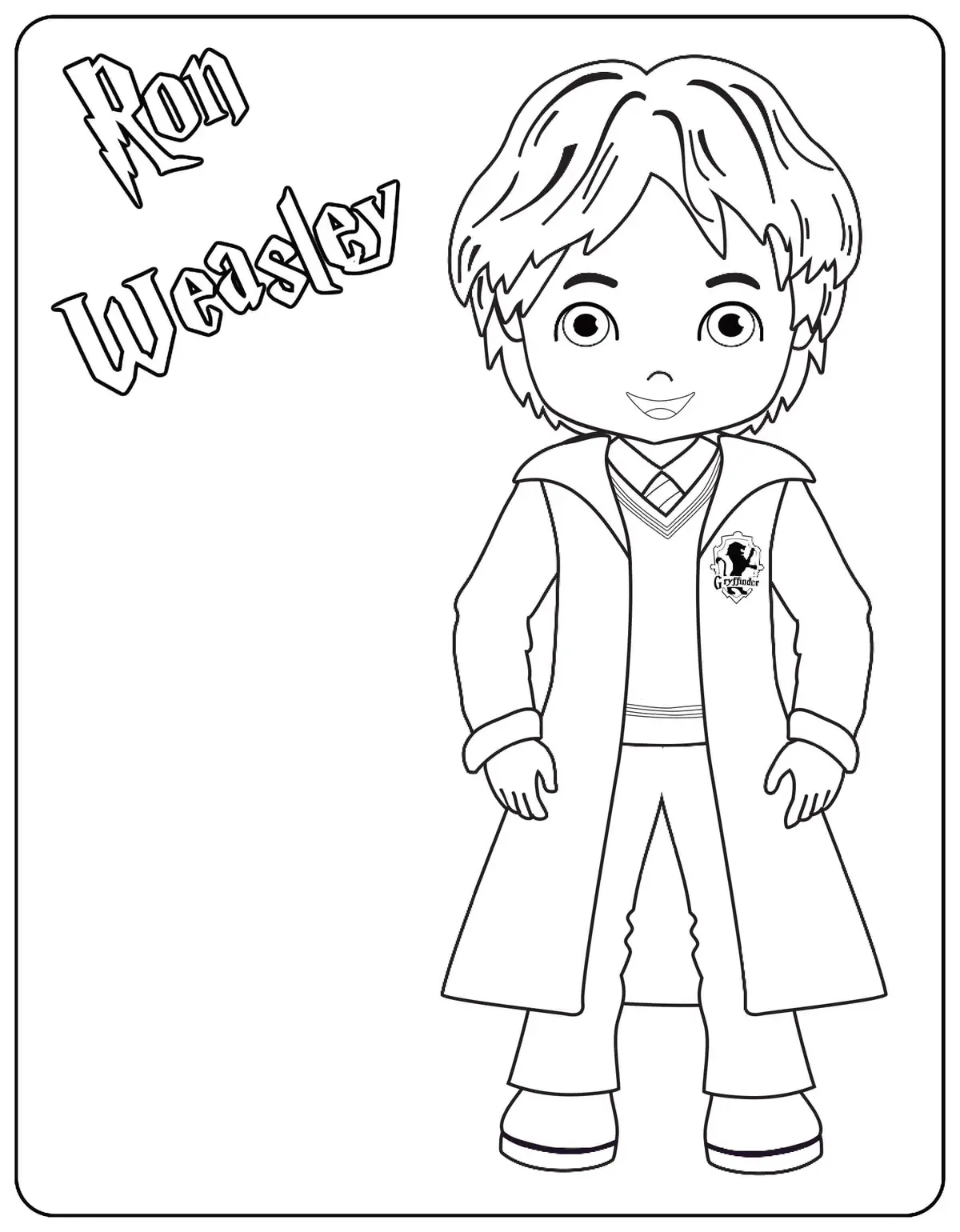 Coloriage Ron Weasley - Harry potter à imprimer