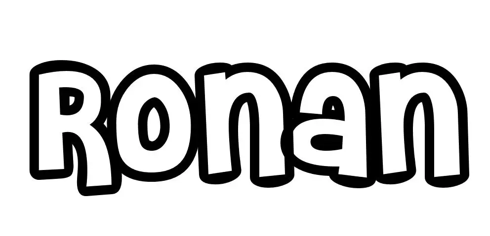 Coloriage Ronan - Prénom à imprimer