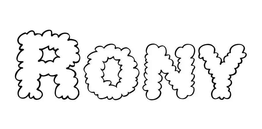 Coloriage Rony - Prénom à imprimer